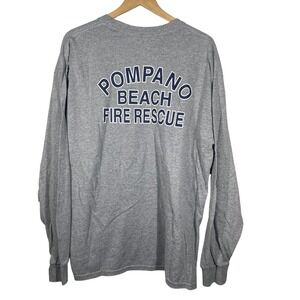 Pompano Beach Fire Rescue Long Sleeve T-Shirt Gray XL DryBlend